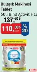 BİND ACTİVİT HEPSİ BİR ARADA BULAŞIK MAKİNESİ TABLETİ 50'Lİ